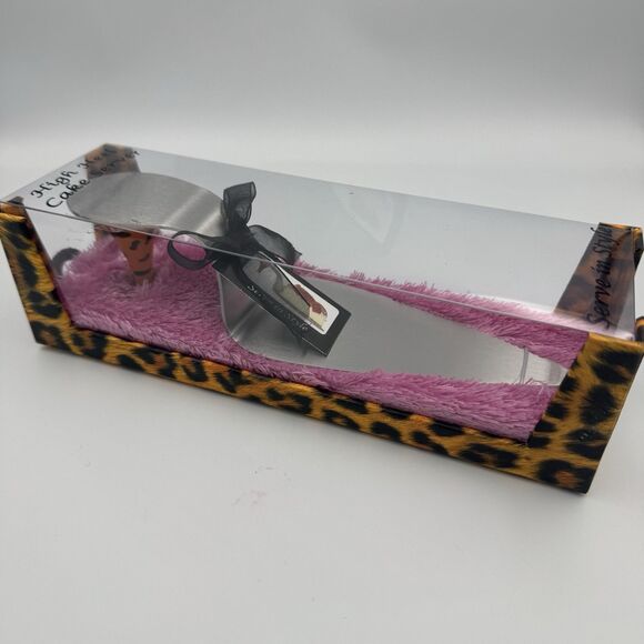 Leopard Pink High Heel Cake Server Wild Eye Designs Stainless Steel New in Box - Picture 1 of 5